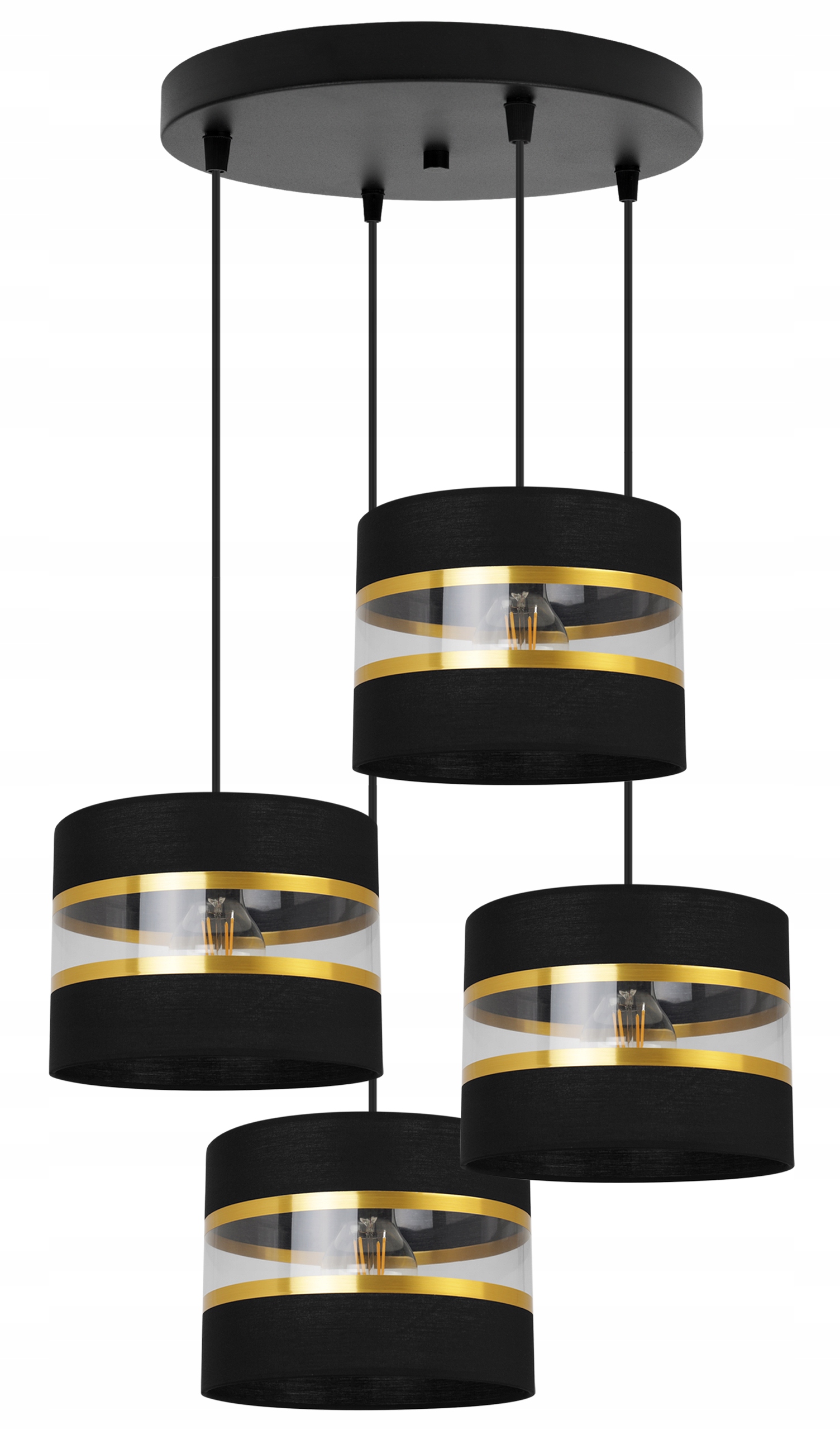 Závěsná Lampa Stropní Lustr Glamour Stínidlo Moderní Zlaté Pruhy