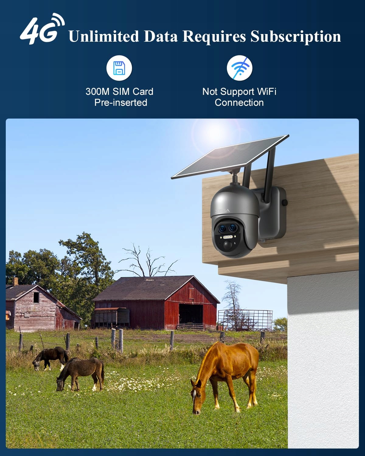 XEGA Kamera Zewnętrzna 4G LTE 12X Zoom Hybrydowy 2K PTZ Dual-Lens Solarna — miniatura 4