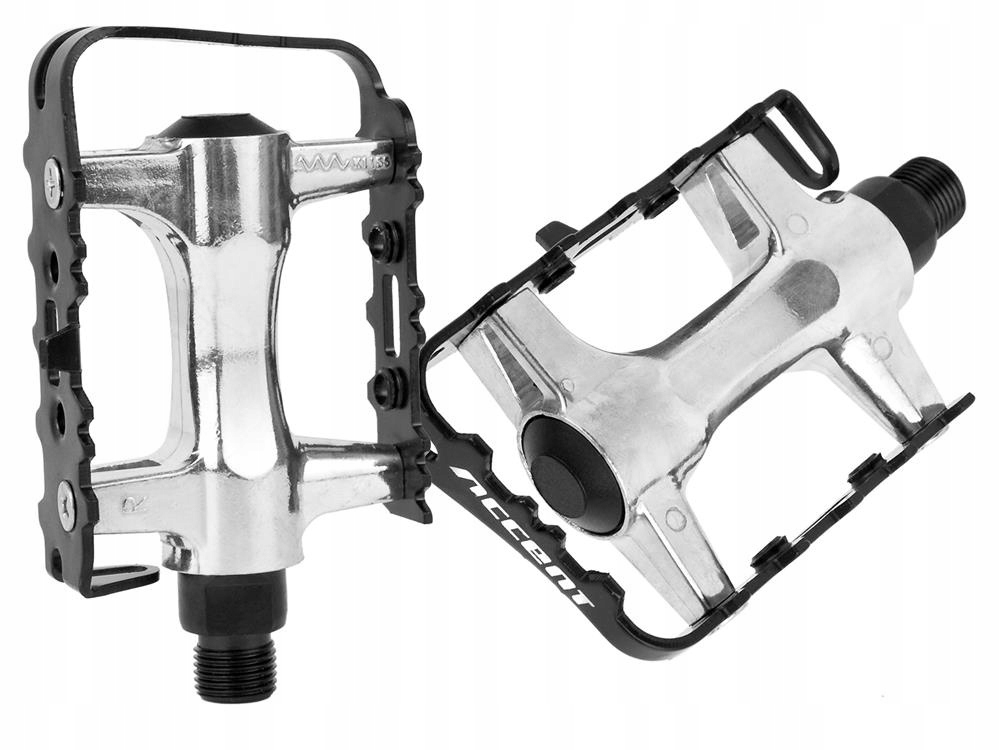 Pedały rowerowe platformowe Accent Basic Mtb stalowe z ząbkami