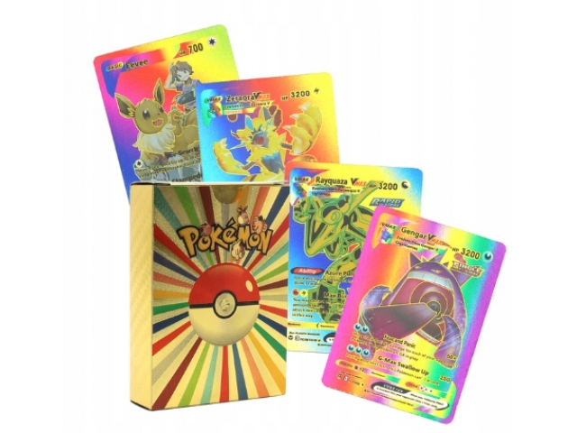 

Karty Pokemon Kolekcjonerskie Tęczowe Złote 55 szt