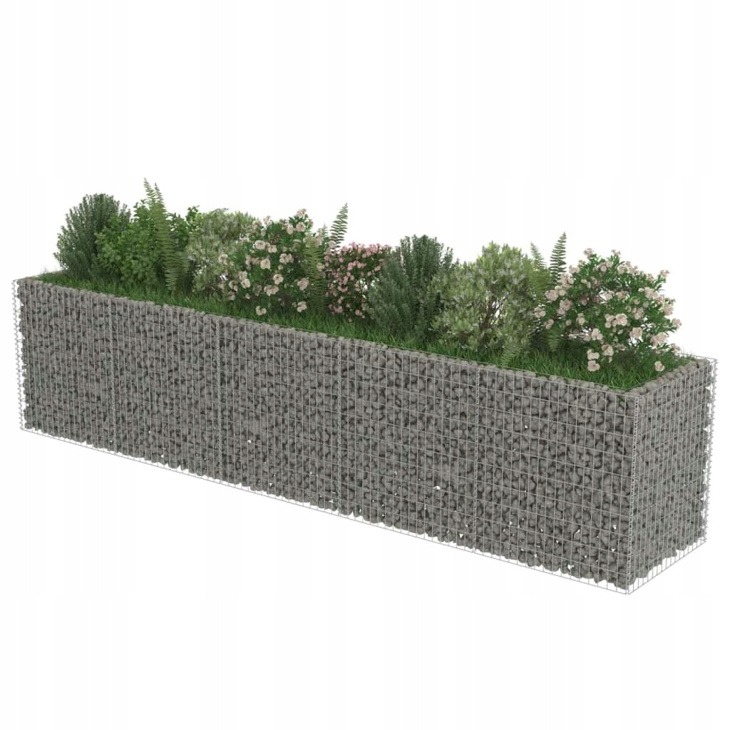 Gabion Donica Podwyższona Stalowa 450×90×100 CM Ogrodowa
