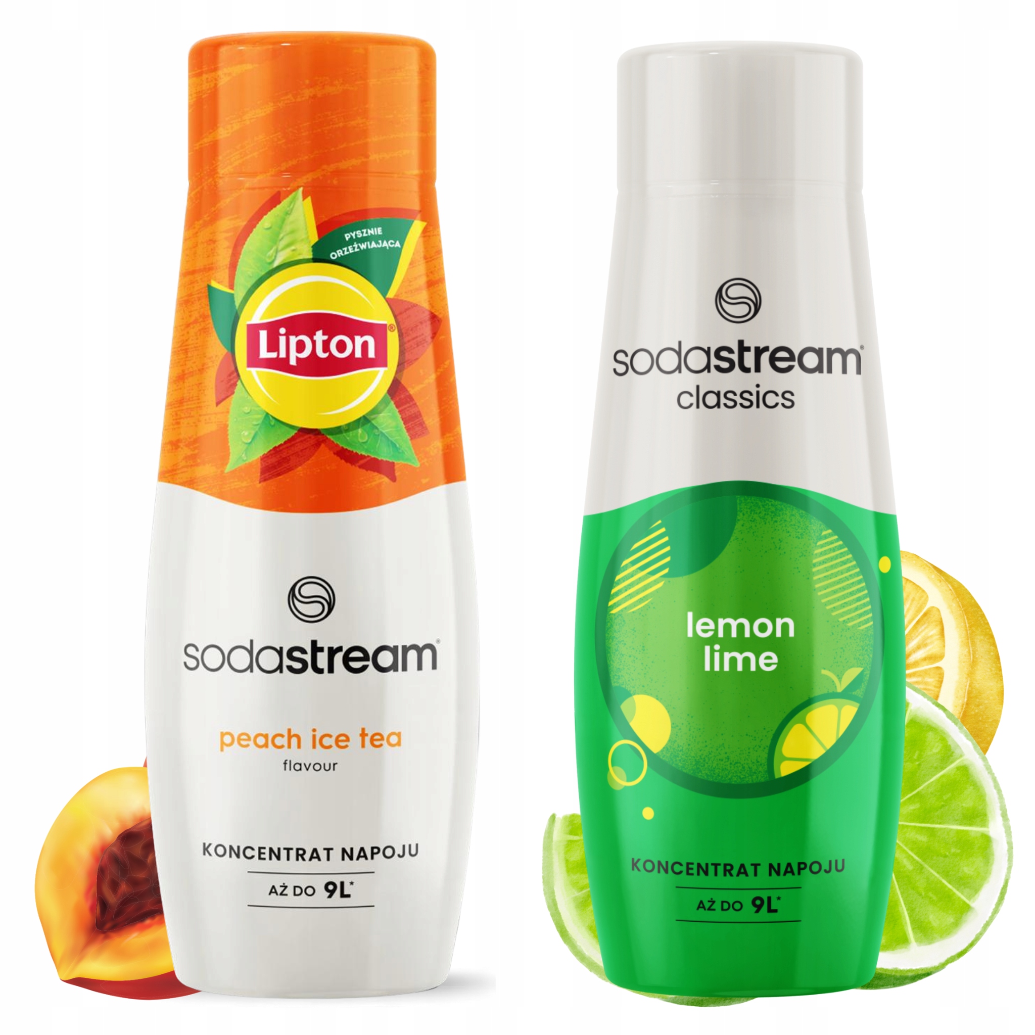 Zestaw SodaStream Syrop Herbata Lipton Ice Tea Peach + Cytryna Limonka Sok