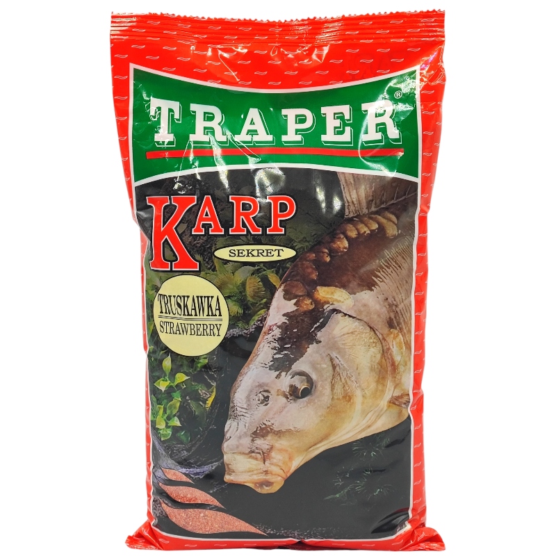 Zanęta Traper Sekret Karp Truskawka Strawberry 1kg Czerwona Na Feeder Grunt