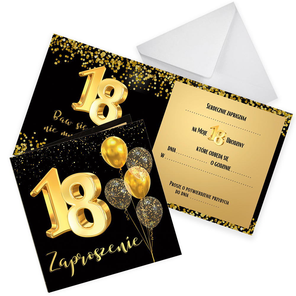 Zaproszenia na 18 Urodziny 10 SZTUK Magiczna Osiemnastka aZ11_26_z