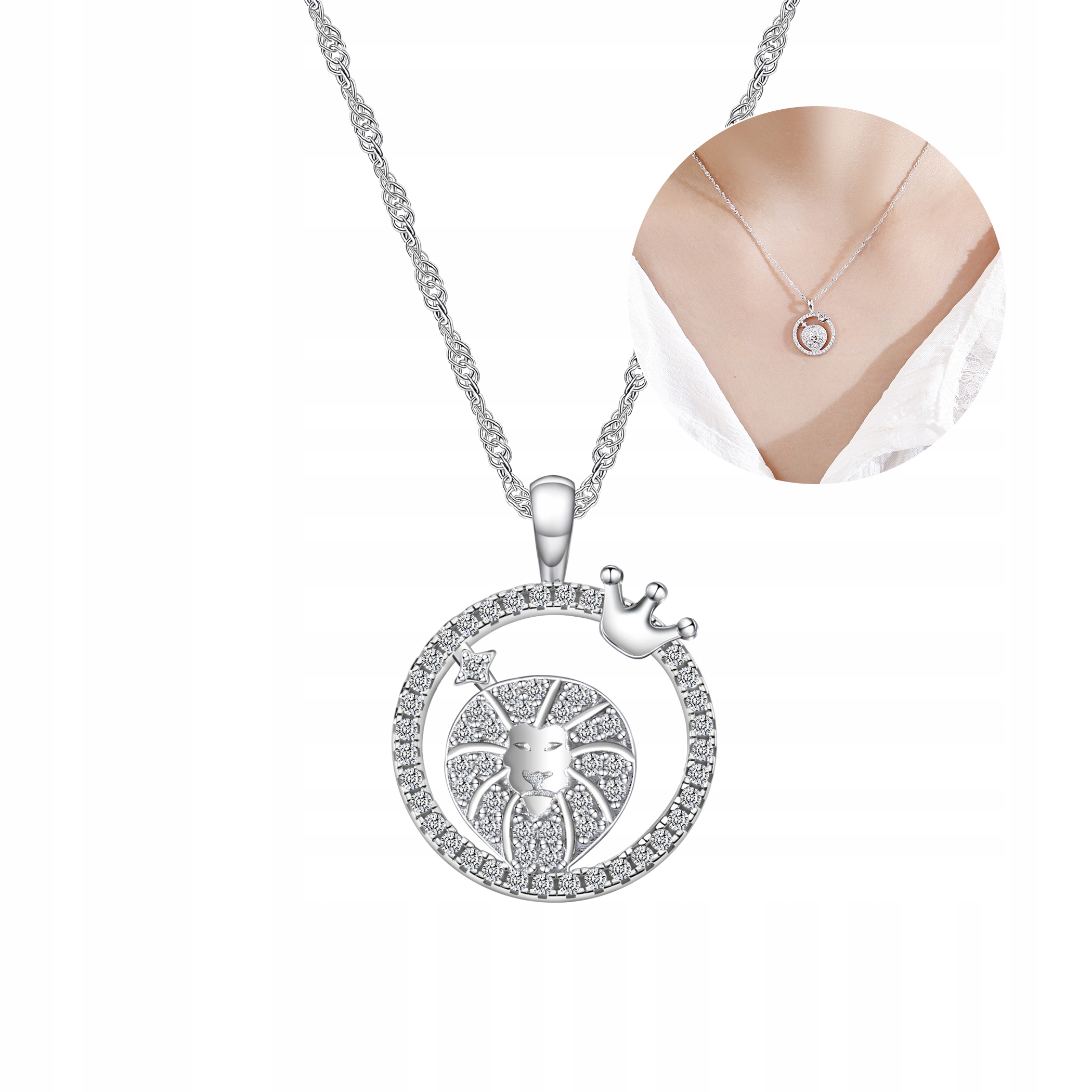 Stříbrný dámský náhrdelník stříbro znamení zvěrokruhu lev stříbro o ryzosti 925