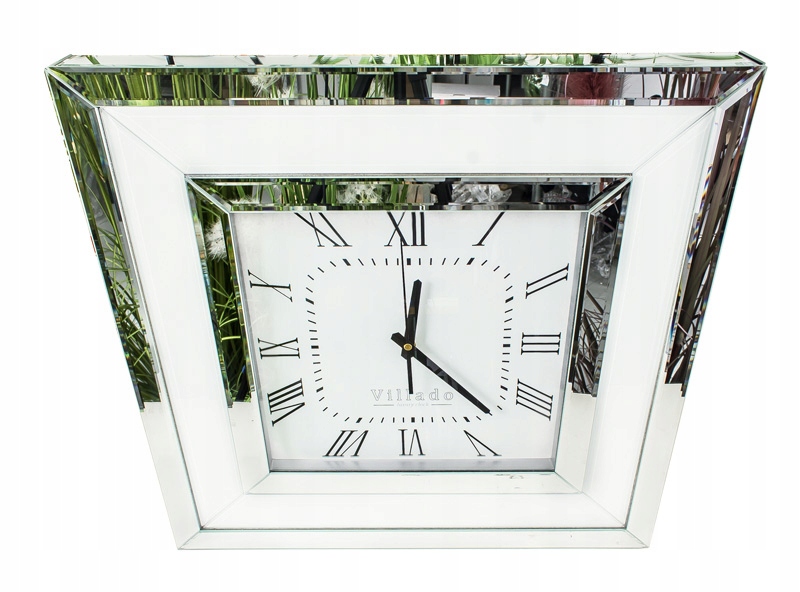 ZEGAR na ścianę BIAŁY GLAMOUR lustrzany połysk Typ ścienny