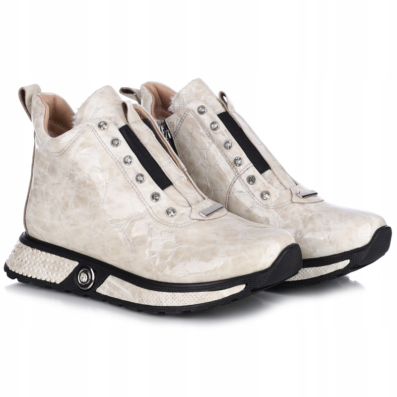 Dámské tenisky Bombonella 8T P015 408 106 ecru Kůže Lak Vel. 36