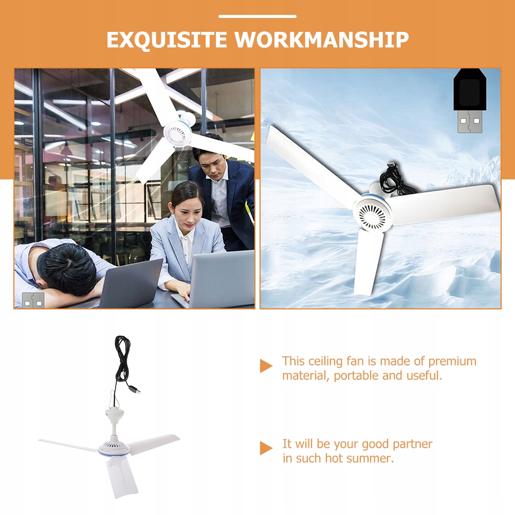 NAMIOT WENTYLATOR SUFITOWY MAŁY DO ALTANKI ZEWNĘTRZNEJ USB 3 Marka bez marki