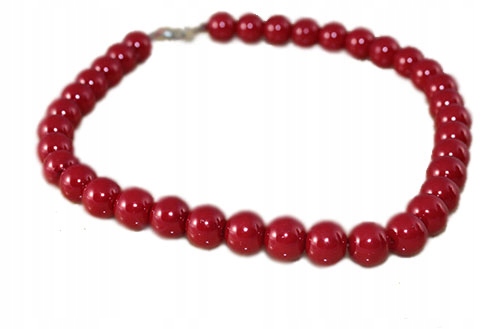 

-margut- Korale perły 10 mm jarzębinowa czerwień