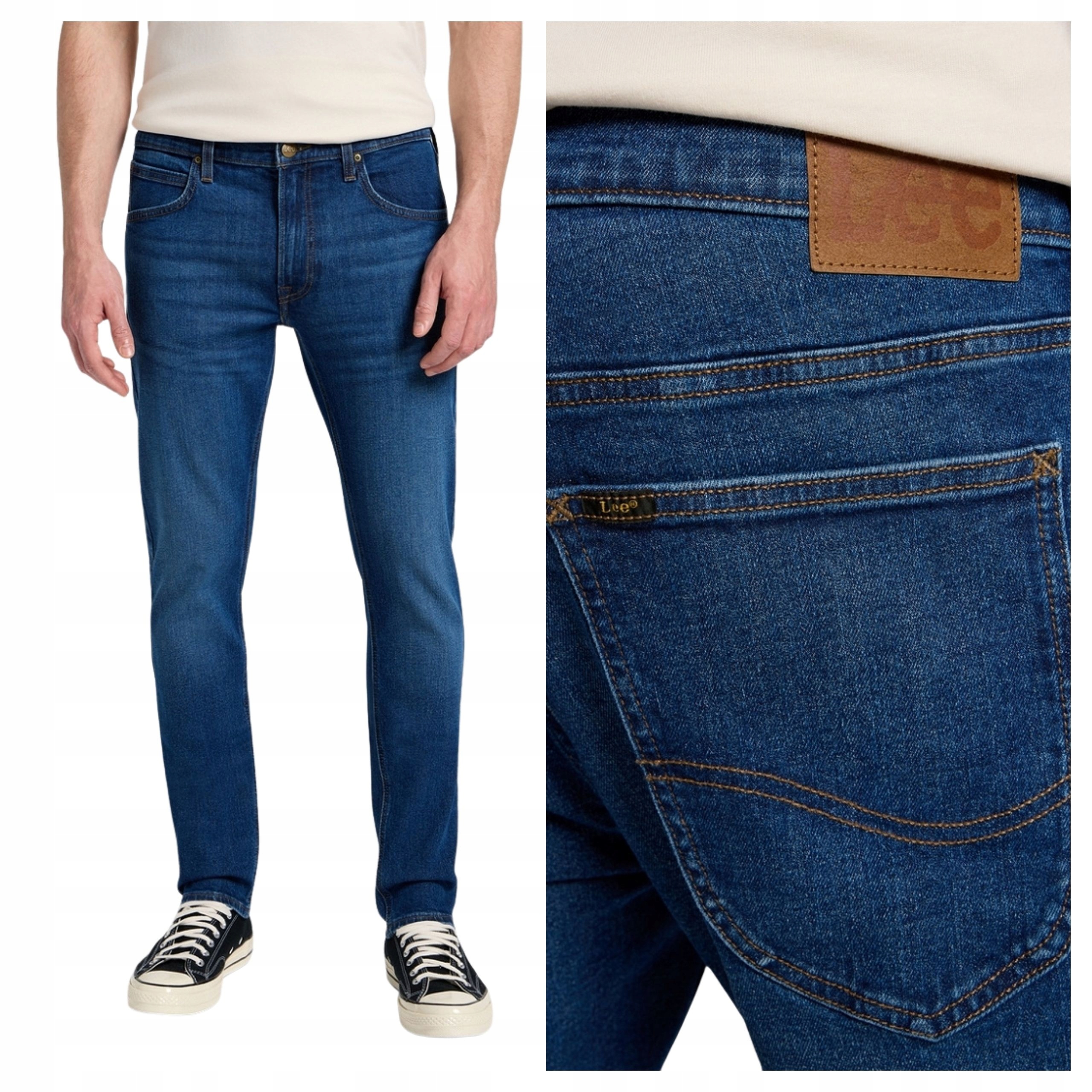 Pánské kalhoty Lee Luke Jeansové Slim Fit Modré W32 L34