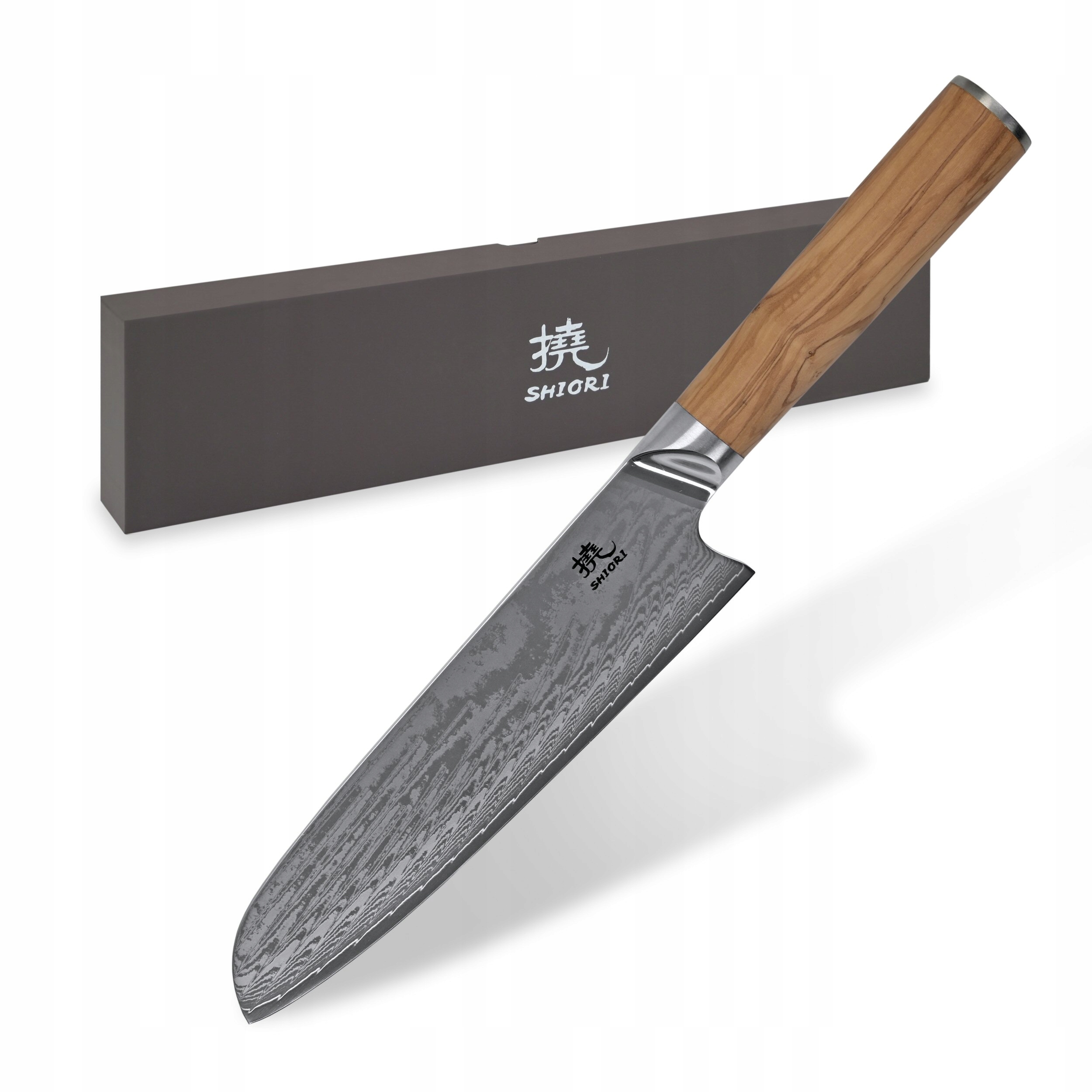 Shiori Oribu Santoku nůž z damaškové oceli 18 cm