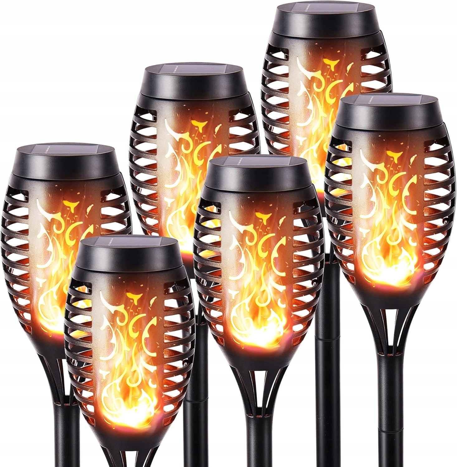 Geemoo Solar Flame – 6 x solární hořáky, IP65, realistický plamen