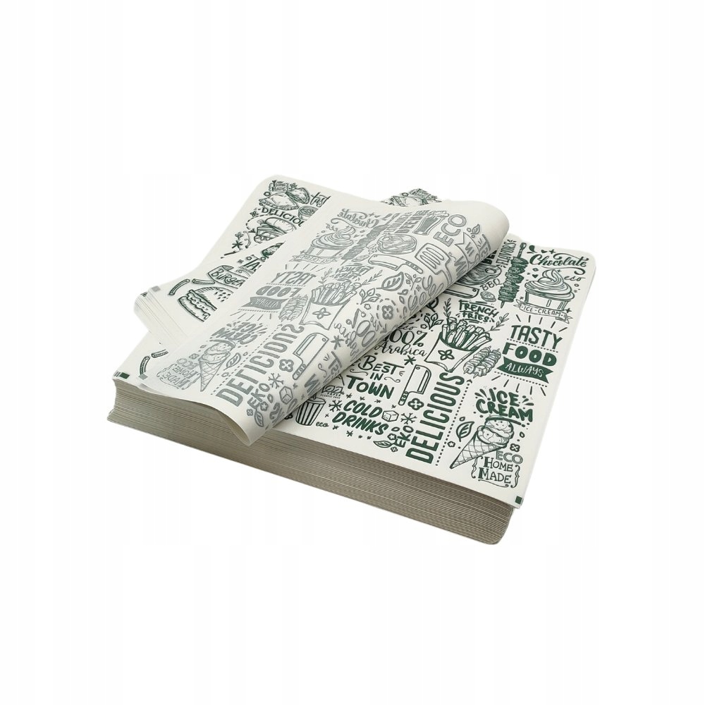 Bio tukotěsný papír v listech 30x28 cm Streetfood 1000ks