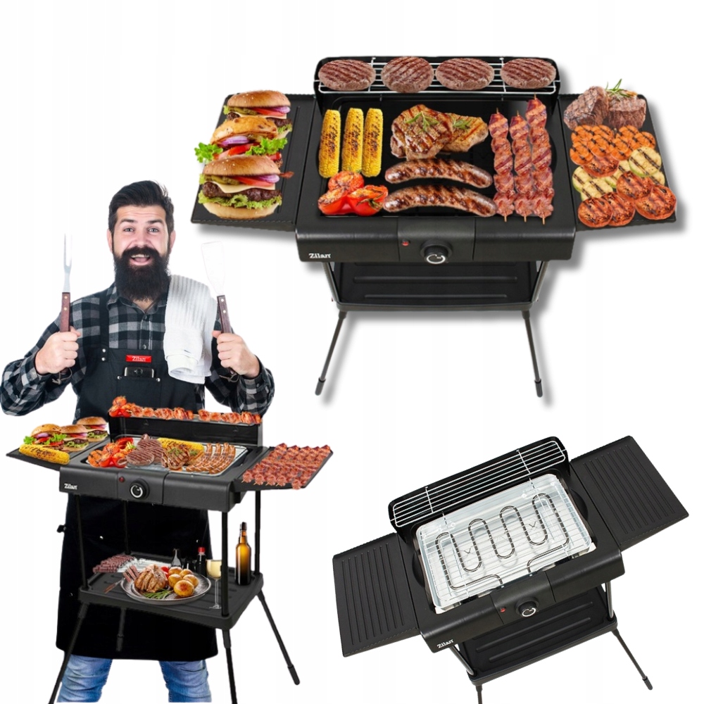 Velký zahradní Elektrický Gril S Termostatem 2400W