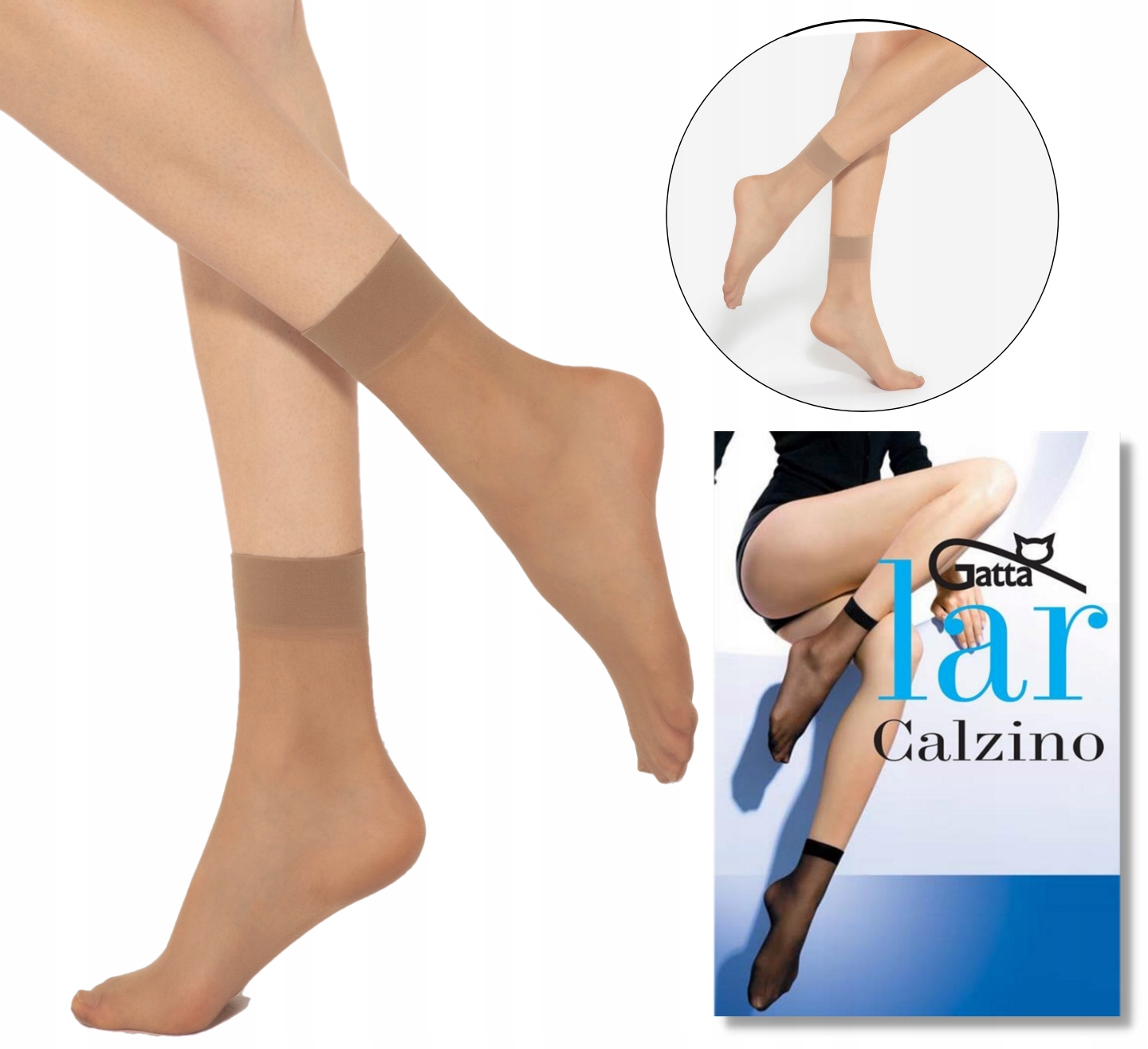 

Skarpetki Gatta Lycra Lar damskie 2 pary beige