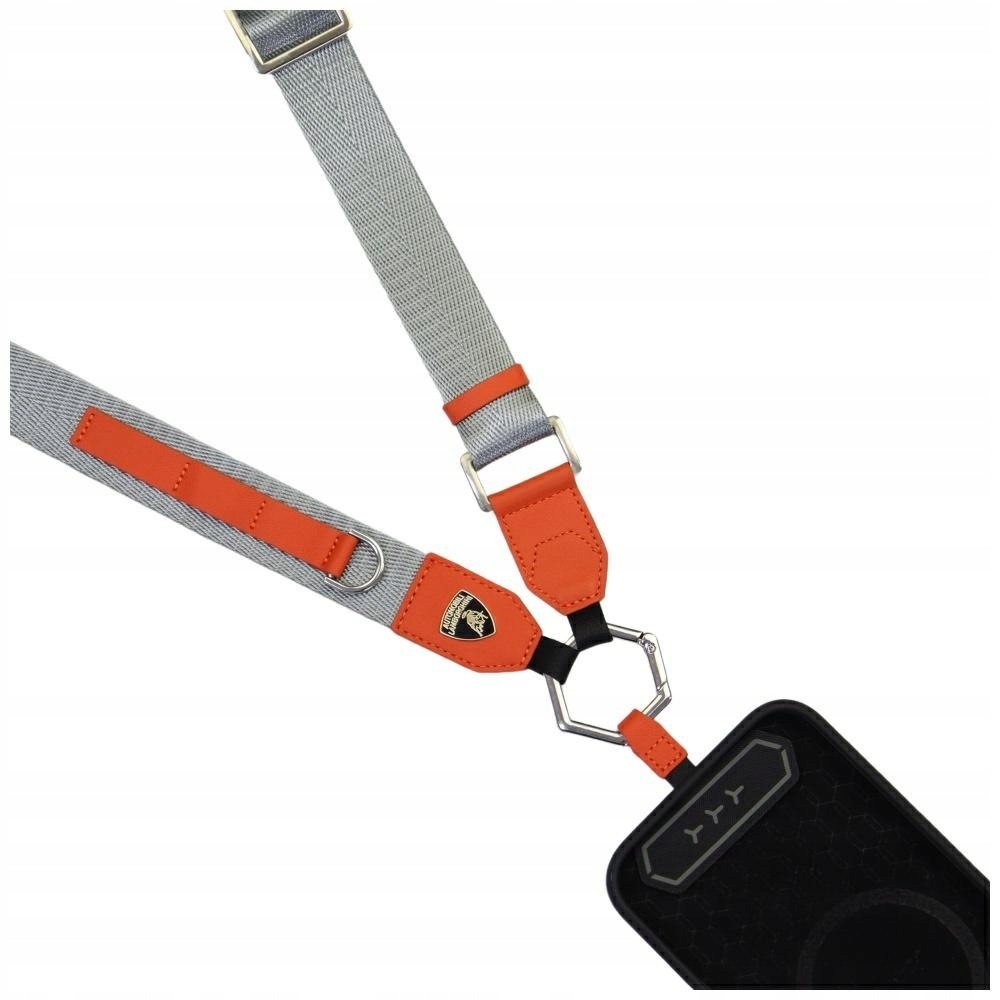 Uniwersalna smycz Lamborghini D1 Crossbody Webbing Strap pomarańczowy