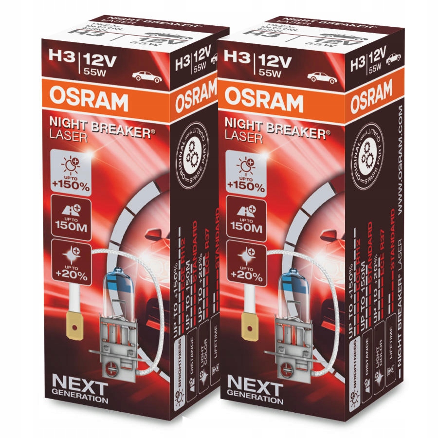 

Mocne żarówki H3 Osram Night Breaker Laser +150%