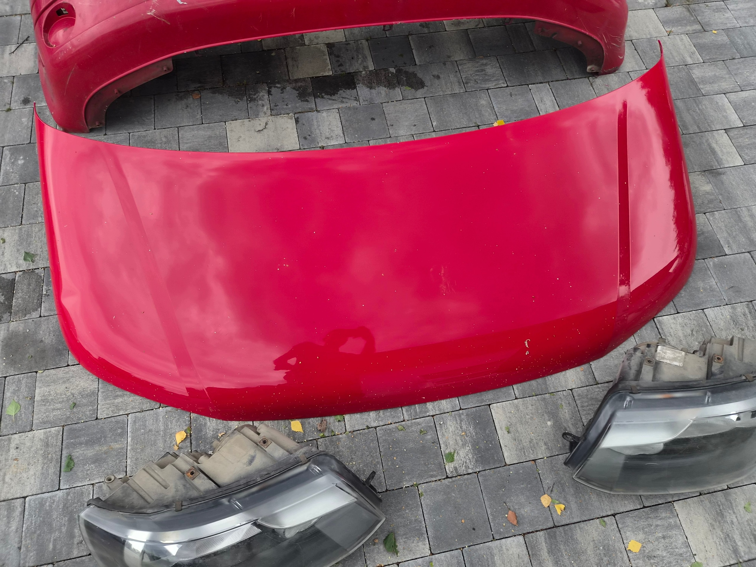 complete front bonnet bumper lights VW T5 LIFT red
