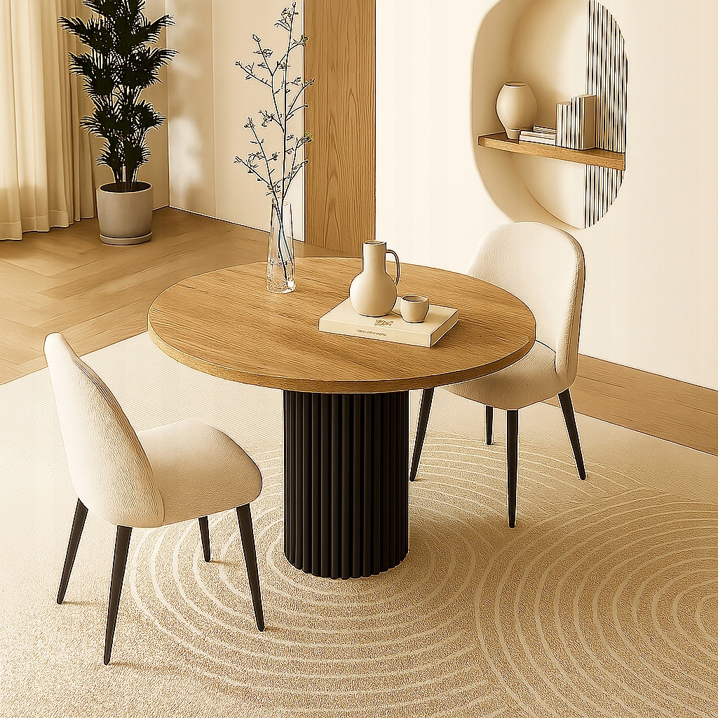 Moderní stůl Loft, stůl Hikora 110 cm, stůl s kulatou deskou, stůl Loft