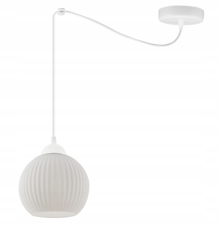 Jeden závěs Riffle, krémová rozeta pro skandinávské interiéry, lampa nad stůl