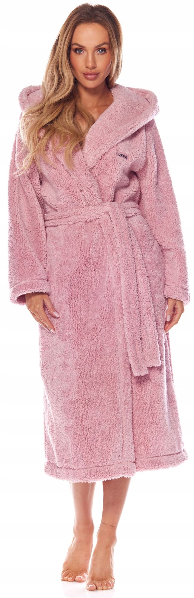 DŁUGI CIEPŁY PUCHOWY DAMSKI SZLAFROK PODOMKA L Marka L&L