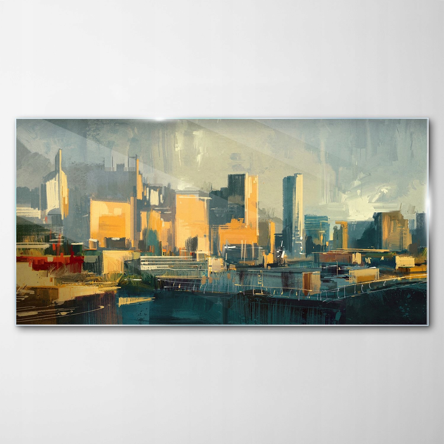 

Obraz Szklany Dekor Zachód Słońca Miasto 120x60