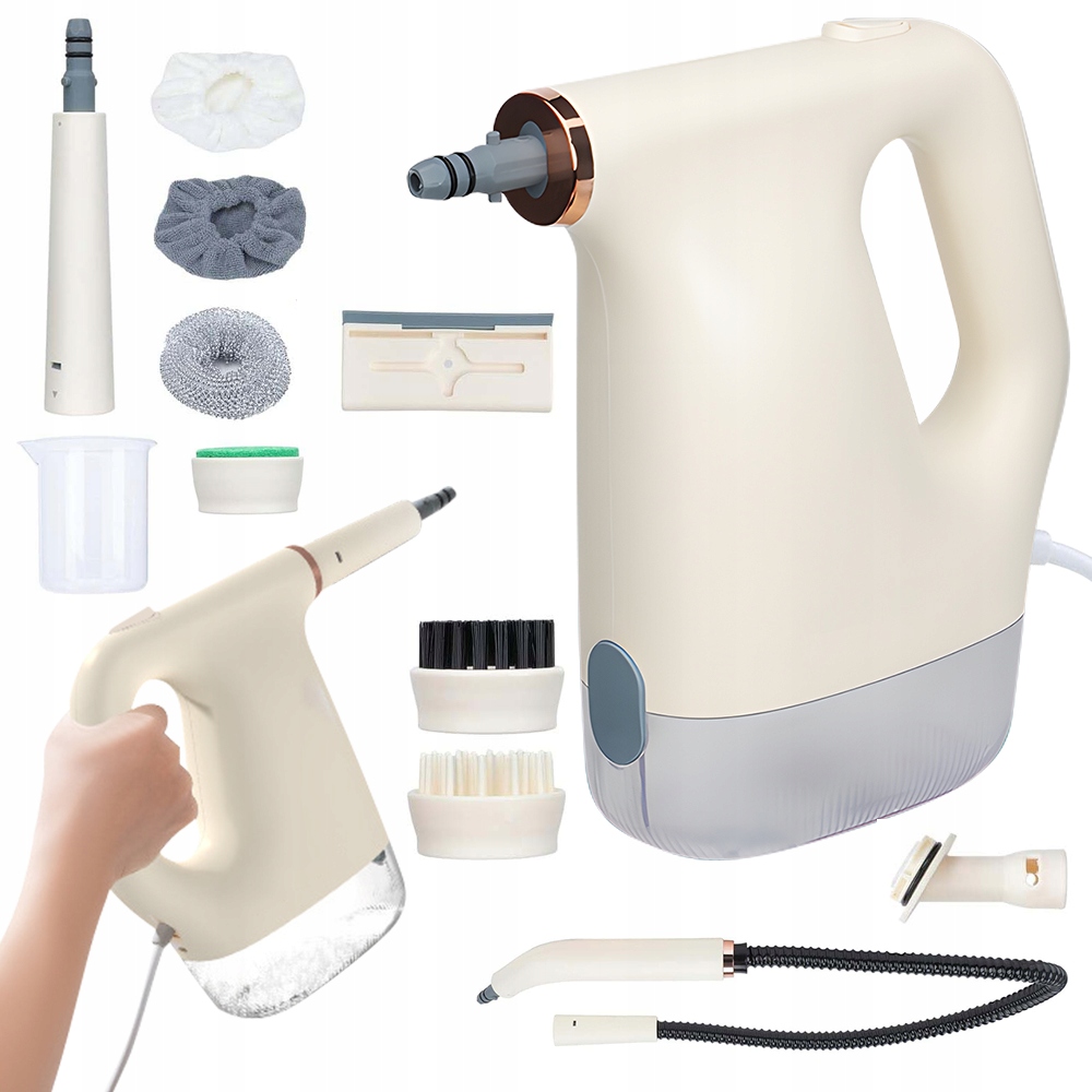 Ruční Parní Čistič 1200 W, Přenosný, 450 ML, Nádrž Na Záclony, Okenní Koberce