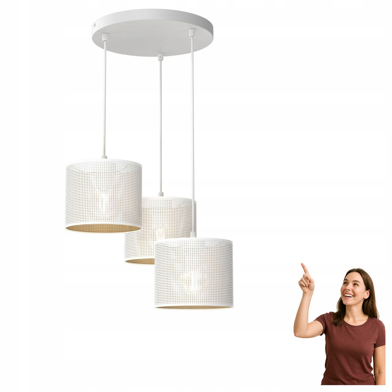 Trojitá závěsná prolamovaná lampa na kruhu Loft Shade 5268 Luminex