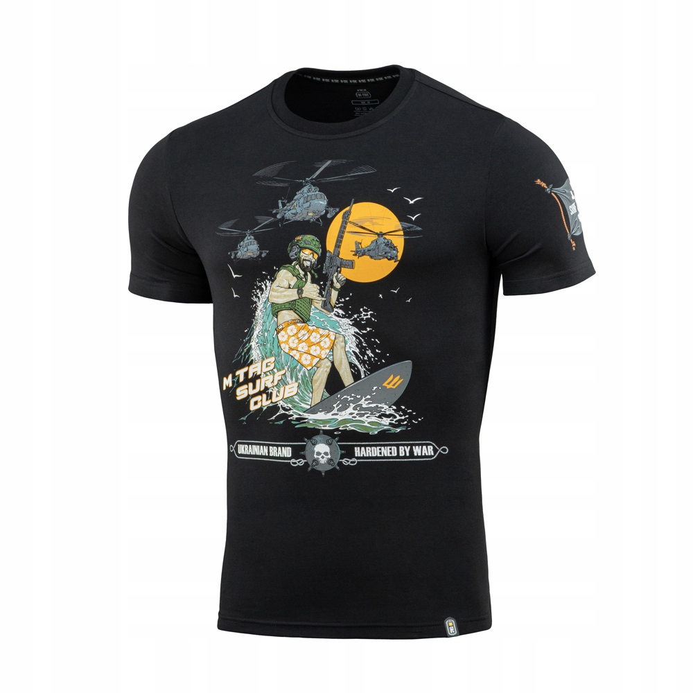 M-Tac Koszulka T-shirt Męska Bawełna Wojskowa Surf Club Black L