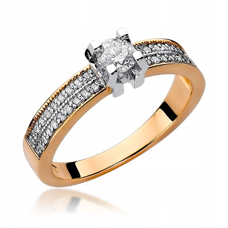 

Różowe Złoto Pierścionek Z Brylantami 0,48 Ct 585