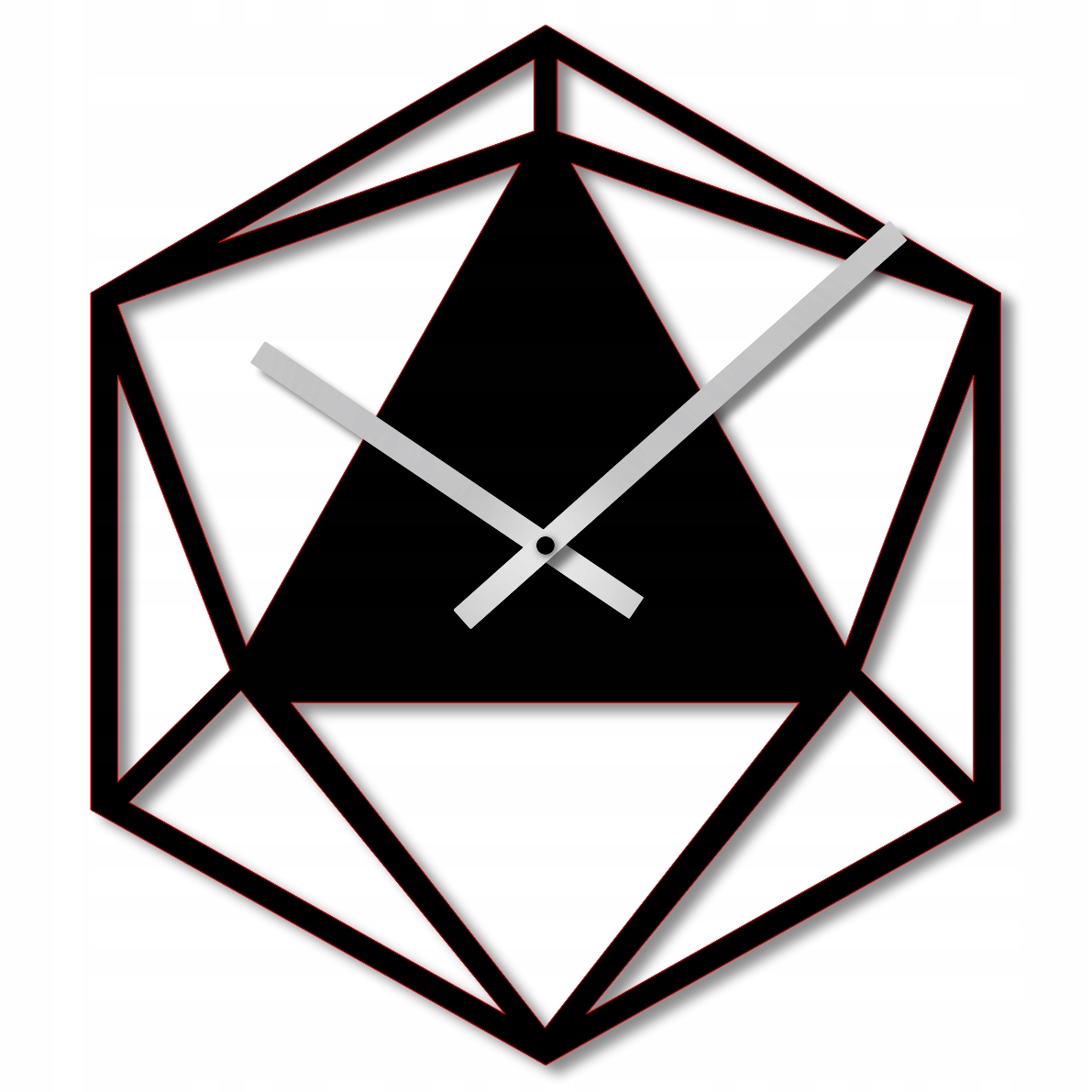 Nástěnné Hodiny 60 cm Dřevěné Nástěnné Hodiny Černé Geometrické Moderní