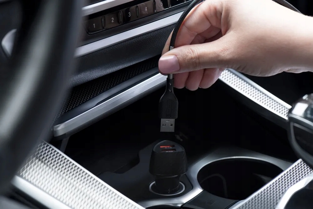 FORCELL CARBON Kabel USB do USB-C 2.0 18W CB-02A 1m do Android Auto 100cm Kolor czarny