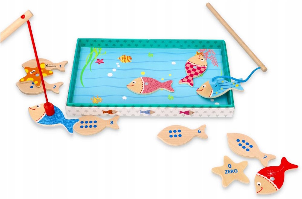 Lelin Gra Rybki Akwarium Magnesy Wędki x2