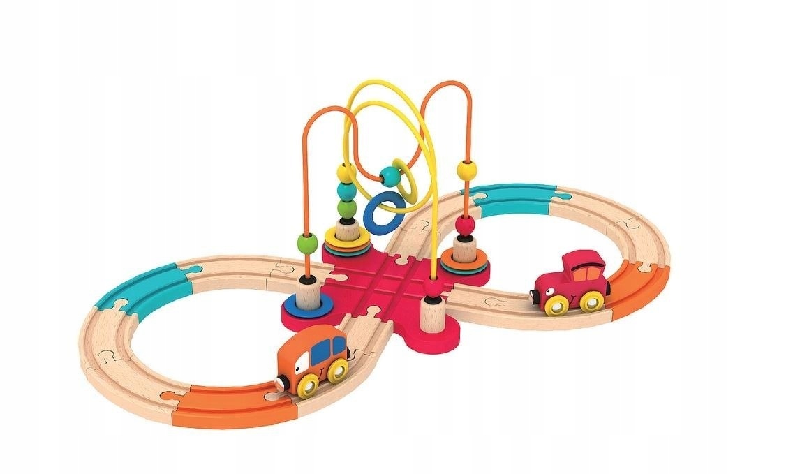 Zabawki drewniane DREWNIANA KOLEJKA TOR Z PRZEPLATANKĄ SMILY PLAY Kod producenta AC7532 AN01