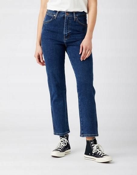 Wrangler Džíny Mom Jeans Vysoký Pas Tmavě Modrá 40/34 6FA