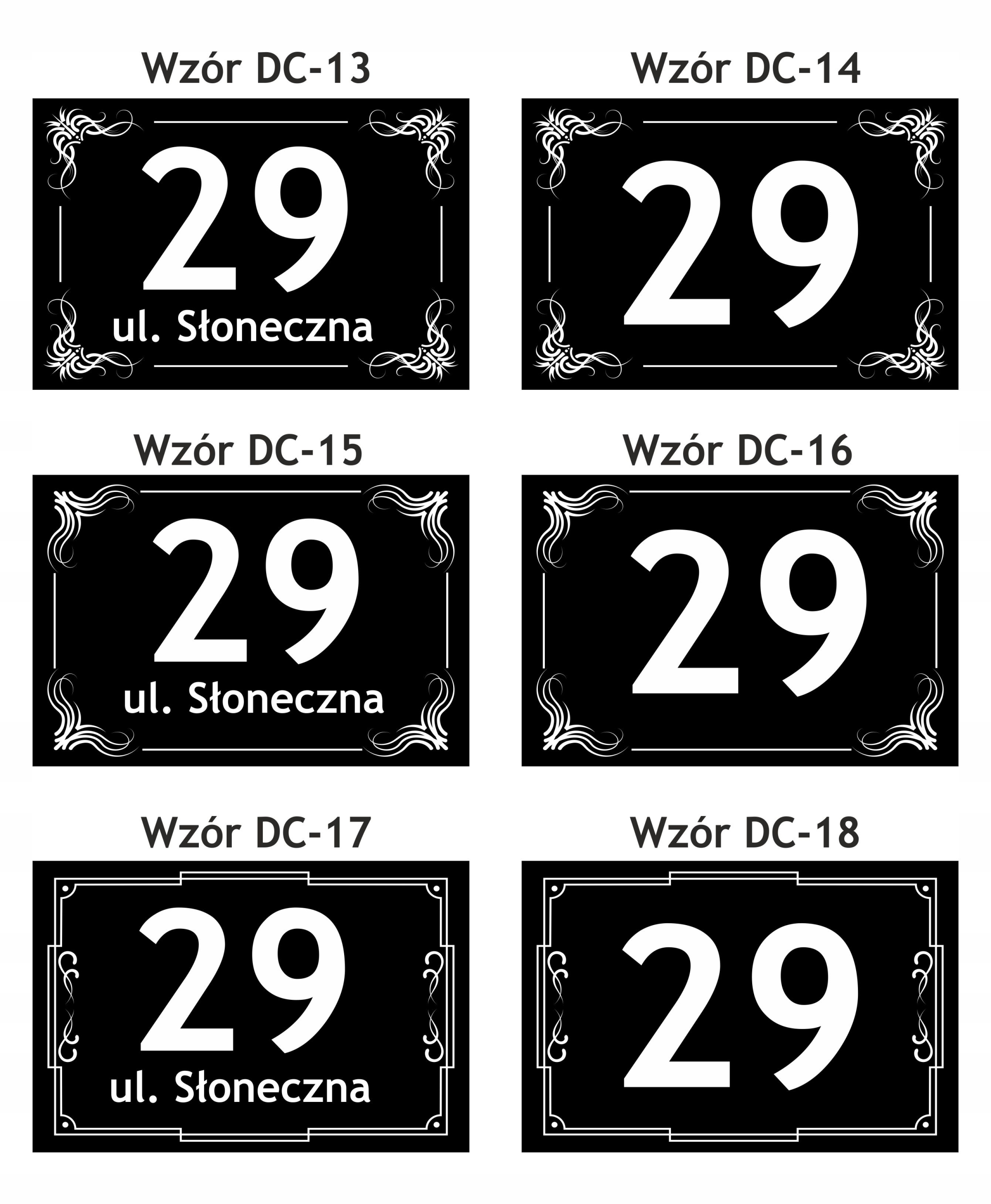 Tabliczka adresowa numer domu Czarna ALUMINIOWA Szerokość produktu 40 cm