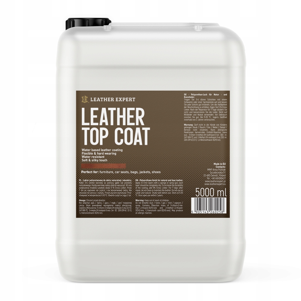 Leather Expert Top Coat лак для кожи 5000ml