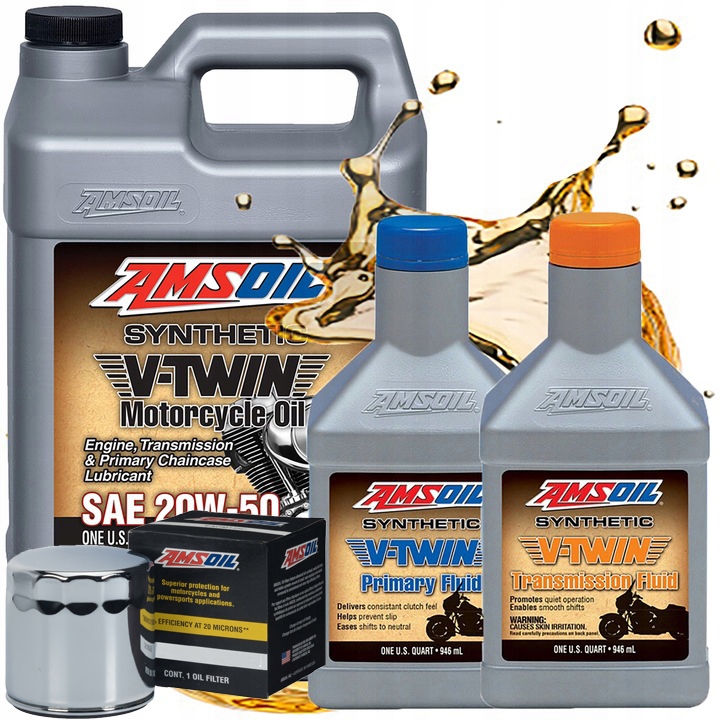 Olej Sada Harley Amsoil 20V50 Motor MVV Prevodovka Mvt Spojka Mvp Filter