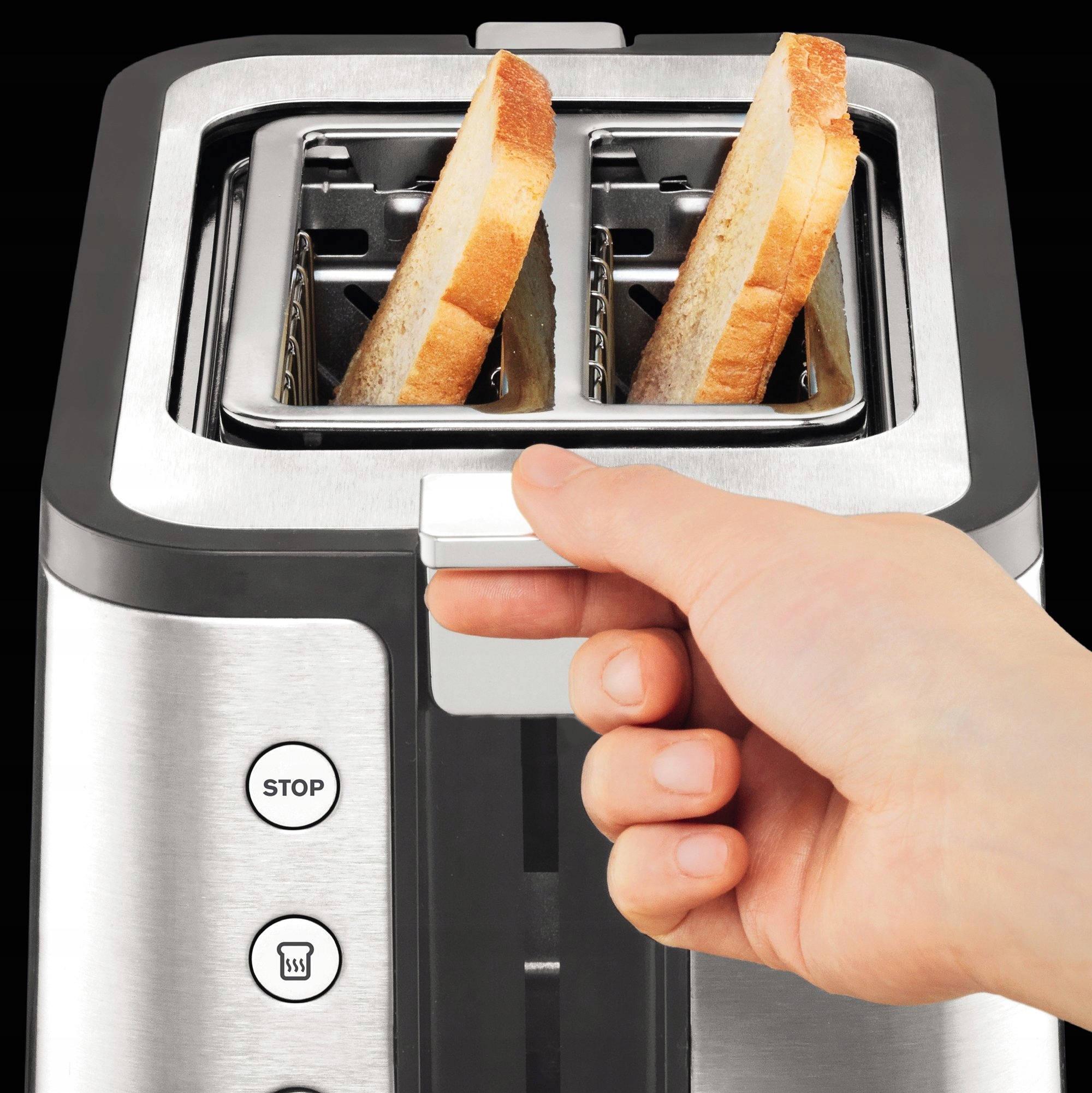 KRUPS KH442D Toster Premium 2 Kromki 850W Srebrny Czarny — miniatura 6