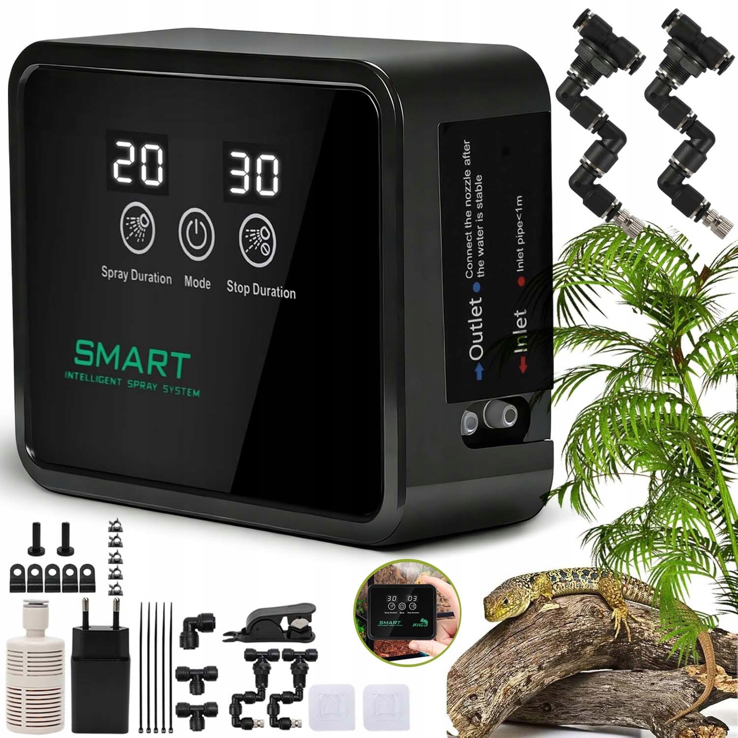Levně Digitální Mlhovač S Časovačem 1 Ks Nastavitelný, Přenosný Pro Plazy A Obojživelníky