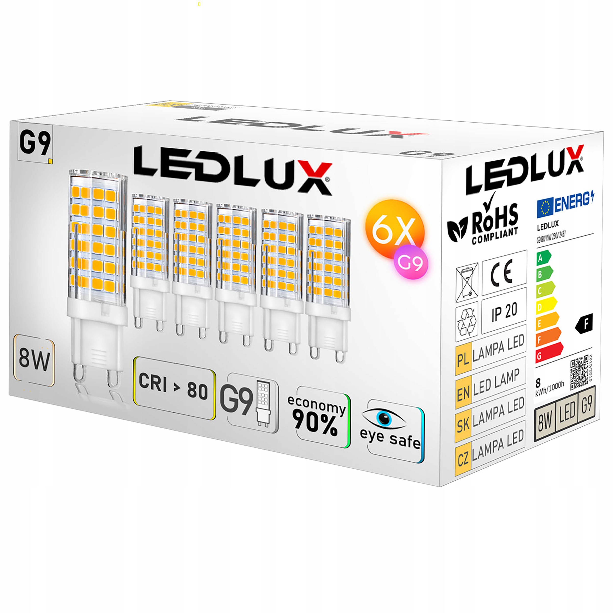 

6X Żarówka Led G9 Smd 8W 75W 3 Barwy Światła