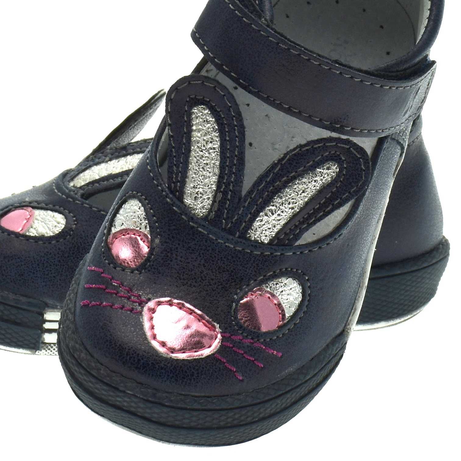 Balerinki na rzep środek skórzany granatowe r.23 Kod producenta 06480