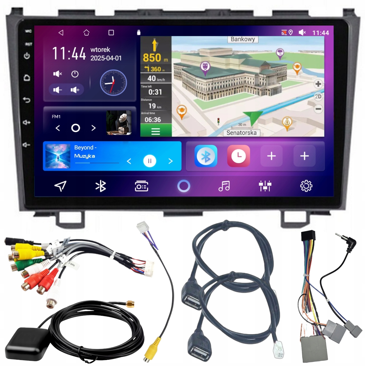 Autorádio Carplay Gps Honda Crv 2007-2011 Android Bt Wifi 4GB 64GB