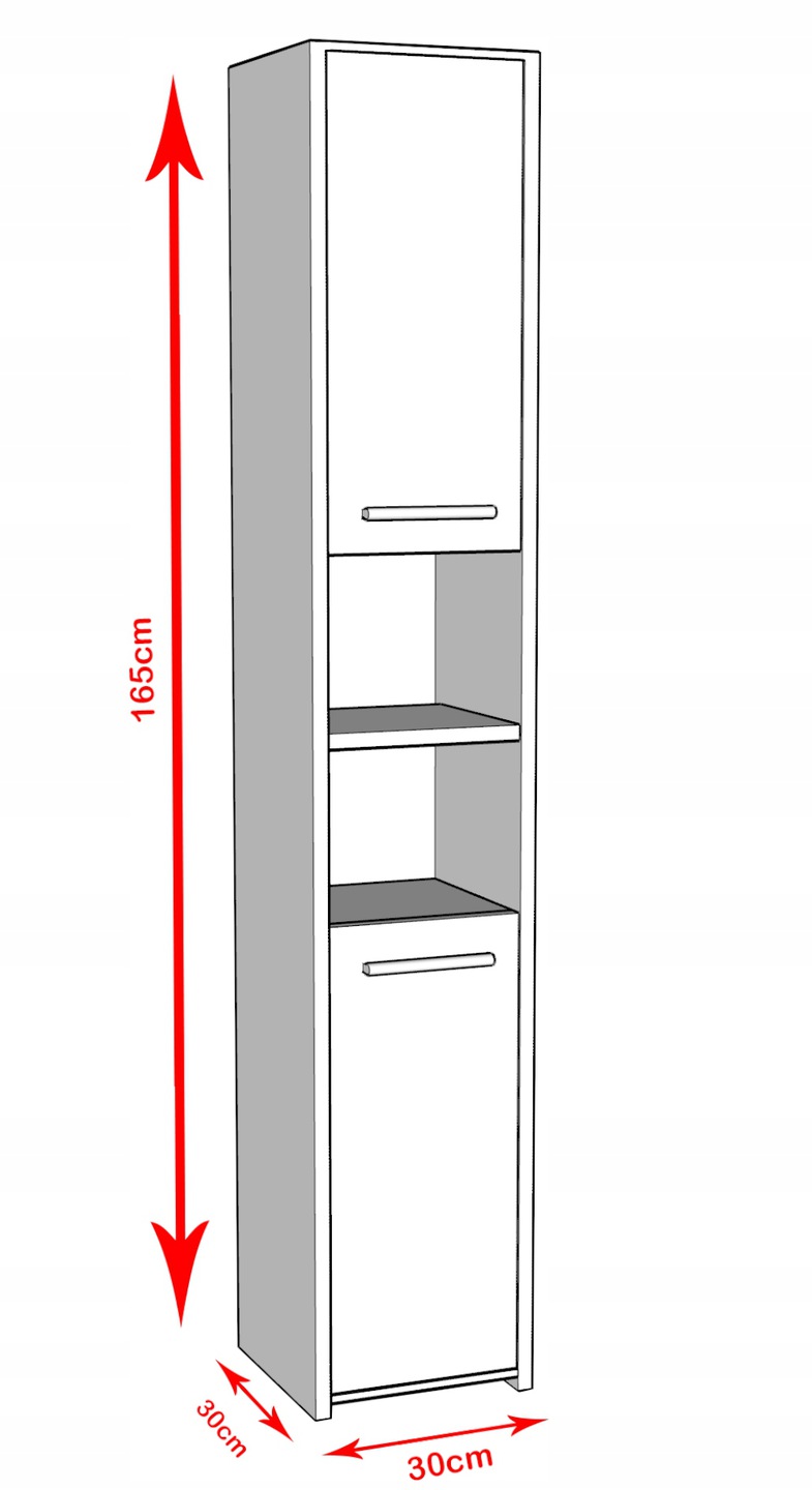 SZAFKA ŁAZIENKOWA NAD PRALKE+ SŁUPEK BIAŁY MAT Waga produktu z opakowaniem jednostkowym 50 kg