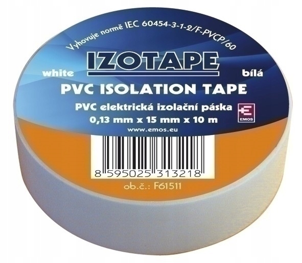 

Taśma izolacyjna Emos F615112 biała 0,13 15mm 10 m