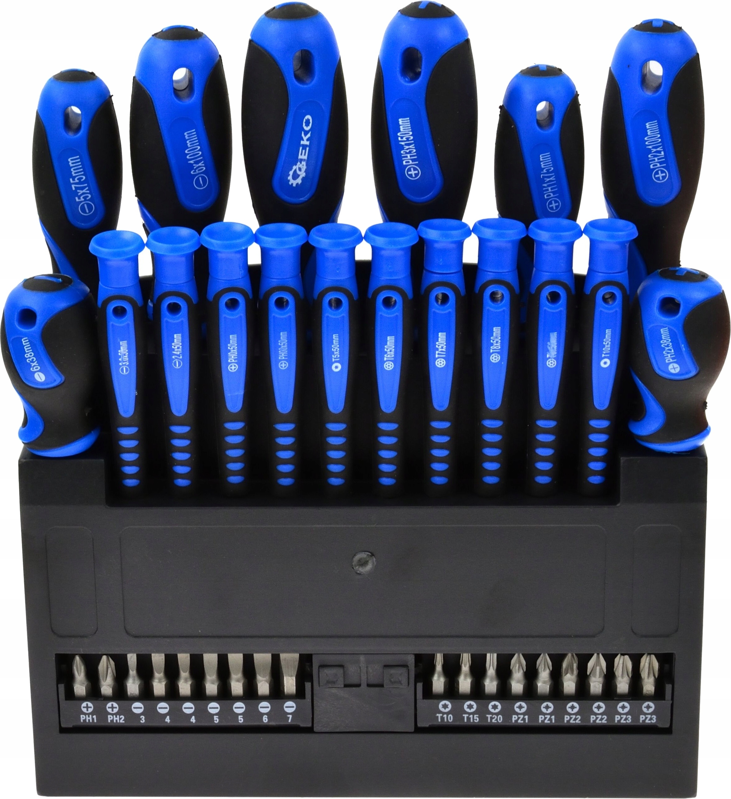 

Zestaw Wkrętaków I Bitów Geko Profi 36EL. Stal CrV