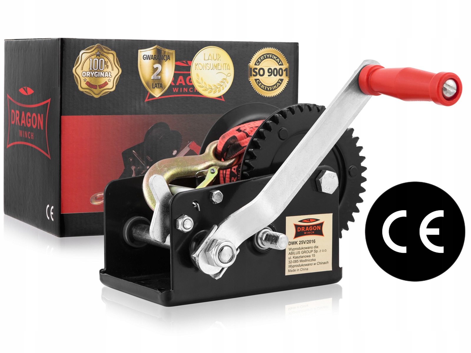 WYCIAGARKA RECZNA DRAGON WINCH DWK25V PASOWA1133kg Producent code wciagarka korbowa do lodzi