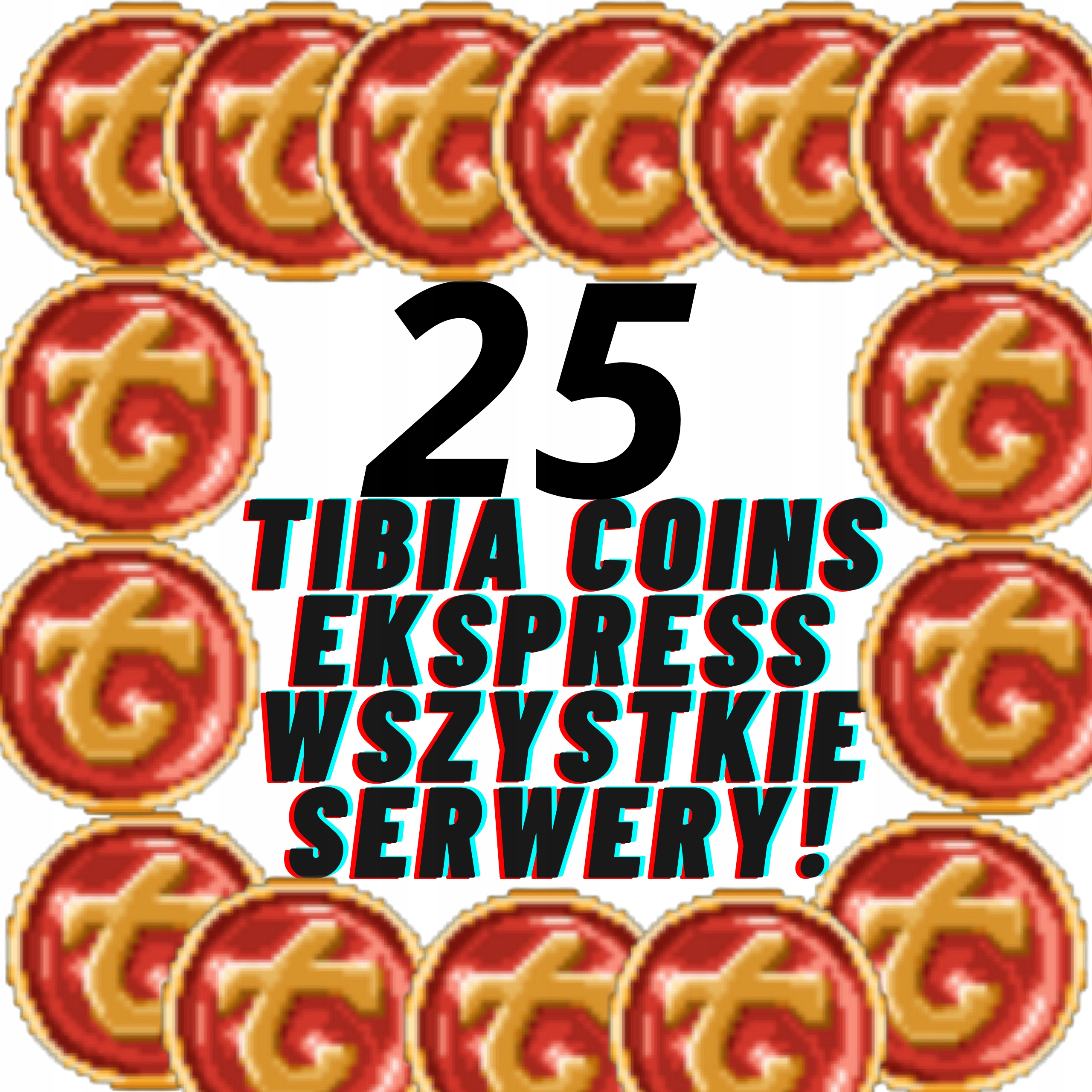 TIBIA COINS COIN 25 TC KAŻDY SERWER PREMIUM TRANSFER PACC