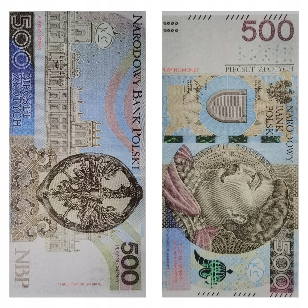 Banknoty 500 zł - do zabawy i nauki 50szt EAN (GTIN) 5906412266124