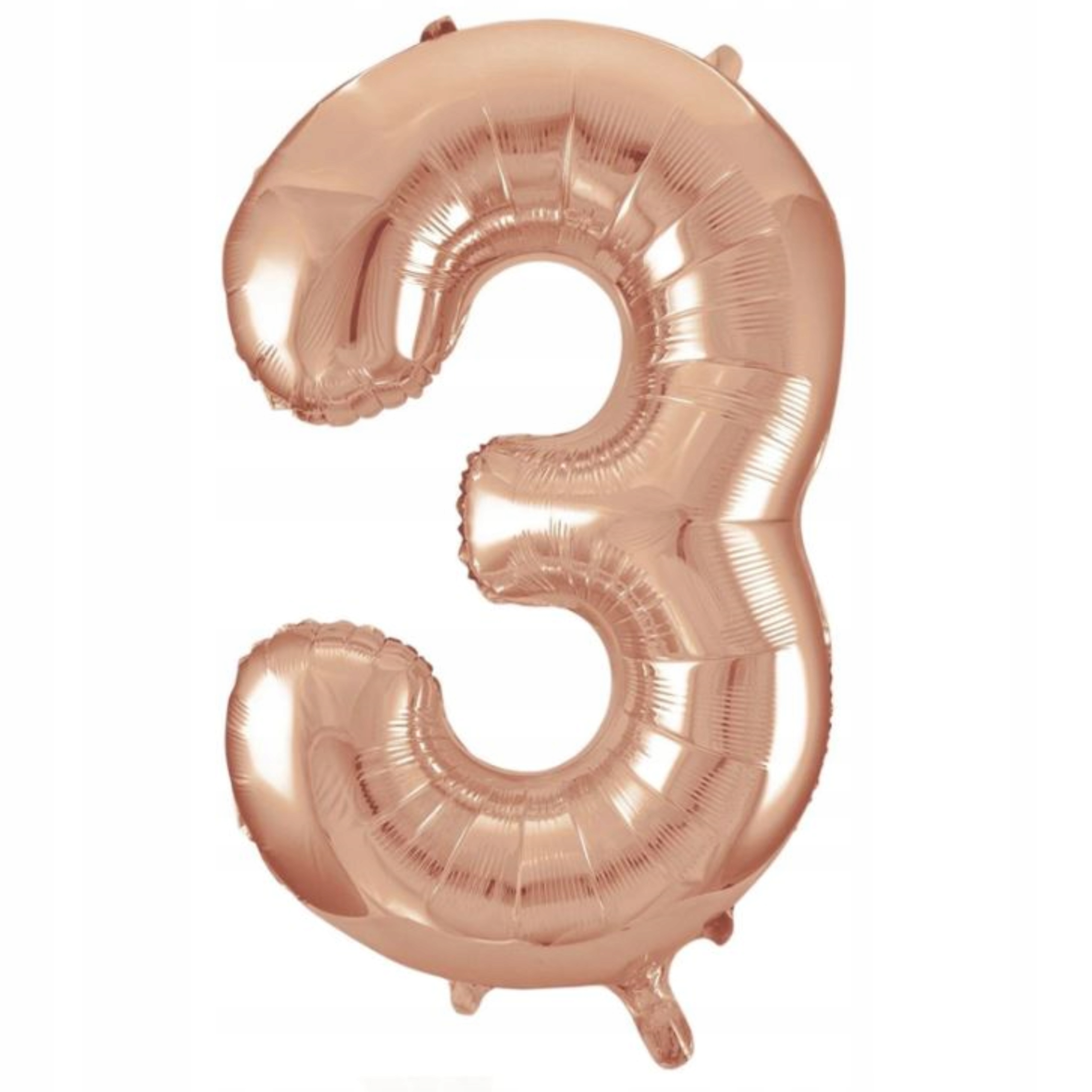 BALON CYFRA ROSE GOLD NUMER FOLIOWY URODZINY TRZY 3 XXL 86 CM RÓŻOWE ZŁOTO